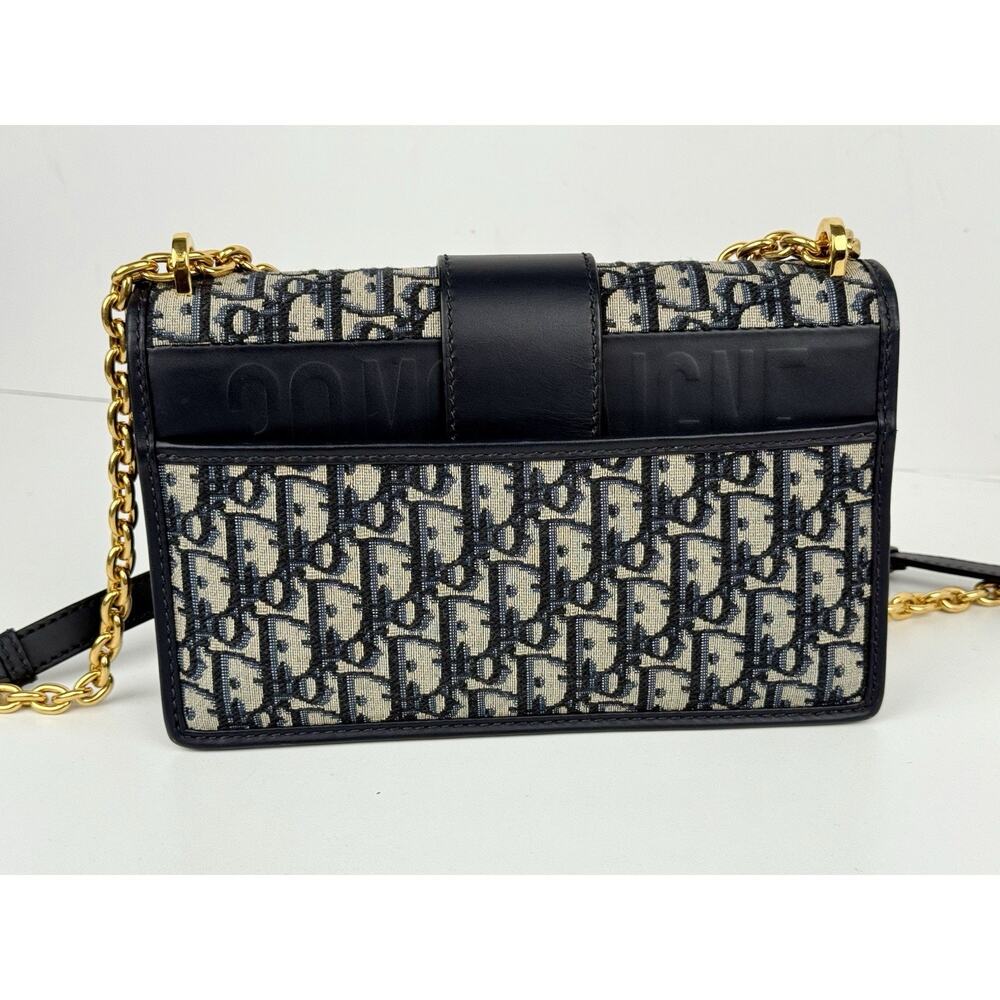 Christian Dior 30 Montaigne Chain Flap Bag Oblique Canvas East West - Picture 3 of 13